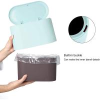 Mini Cubo de Basura para Escritorio Cubo de Desechos con Tapa para Habitación y Baño - details 2