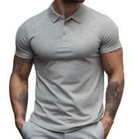 Polo de manga corta para hombre, camiseta informal con cuello Henley, talla grande, primavera, verano, Azul, Negro, RED2xl - details 5