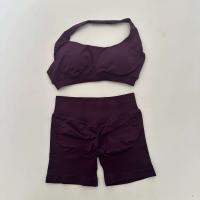 Conjunto de pantalones cortos de entrenamiento de impacto de yoga sin costuras, sujetador deportivo camisola, pantalones cortos, ropa Fiess, gimnasio Tre, 2 piezas. - details 8