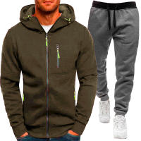 Conjunto de ropa deportiva para hombre, chaqueta de manga larga, pantalones con capucha, cárdigan estampado informal, Otoño, 2 piezas - details 16