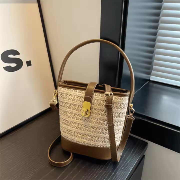 Nueva Bolsa de Verano 2025 Bolsa de Cruz Retro Versátil Estilo Tejido de Internet Famoso - 1