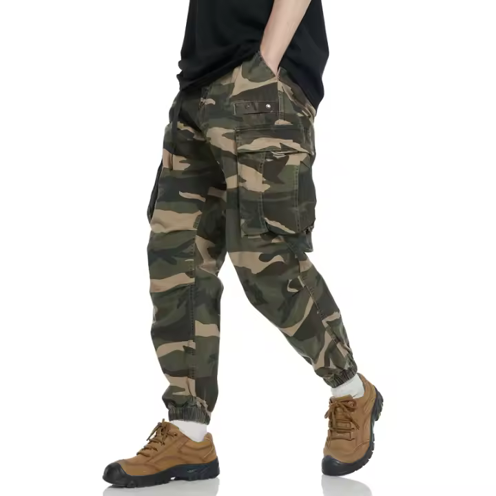 Pantalones Cargo de camuflaje para hombre, monos de herramientas con múltiples bolsillos para exteriores, pantalones informales de algodón para correr de ocio, otoño - 1
