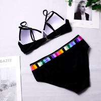 Conjunto de Bikini de 2 piezas para mujer, Bañador estampado, traje de baño de realce, ropa de playa - details 3