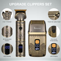 Hatteker-cortadora de pelo para hombre, Afeitadora eléctrica recargable, cortadora de pelo para nariz y cuerpo, Máquina para cortar cabello, RSCW-767, 2 juegos - details 1