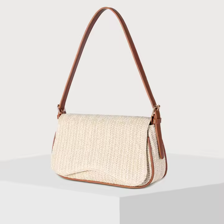 2025 nuevo bolso de paja bolso de hombro de las mujeres populares bolso de las mujeres de la moda bolso de las axilas bolso de compras satchel - 1