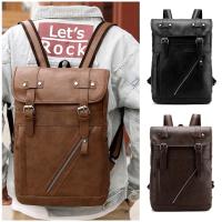 Mochila vintage de cuero impermeable para hombre, bolso de hombro para ordenador portátil de 15,6 pulgadas, para estudiantes universitarios - details 0