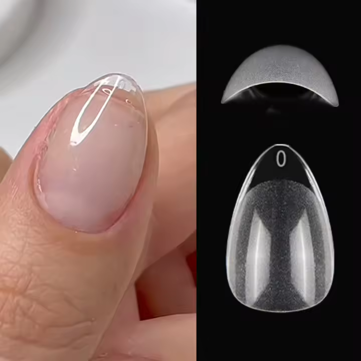 Uñas postizas de gel suave súper cortas XXS, cubiertas almendradas para espacios pequeños de uñas, uñas postizas a presión. - 1