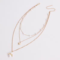Collar de ala de Ángel con perlas en forma de corazón multicapa elegante para mujer, collar de alta gama con diseño de nicho - details 6