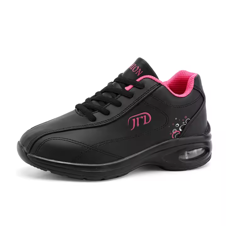 Zapatillas deportivas de mujer con cámara de aire, transpirables, para gimnasio y deporte, con plataforma de PU, para tenis y baile. - 1