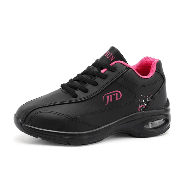 Zapatillas deportivas de mujer con cámara de aire, transpirables, para gimnasio y deporte, con plataforma de PU, para tenis y baile. - 1