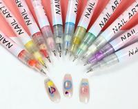 Nail Art Graffiti Pen 12 unids/set Nail Art Graffiti Pen marcador de uñas dibujo líneas abstractas detalle fino diseño Floral herramientas de pintura de uñas impermeables - details 4