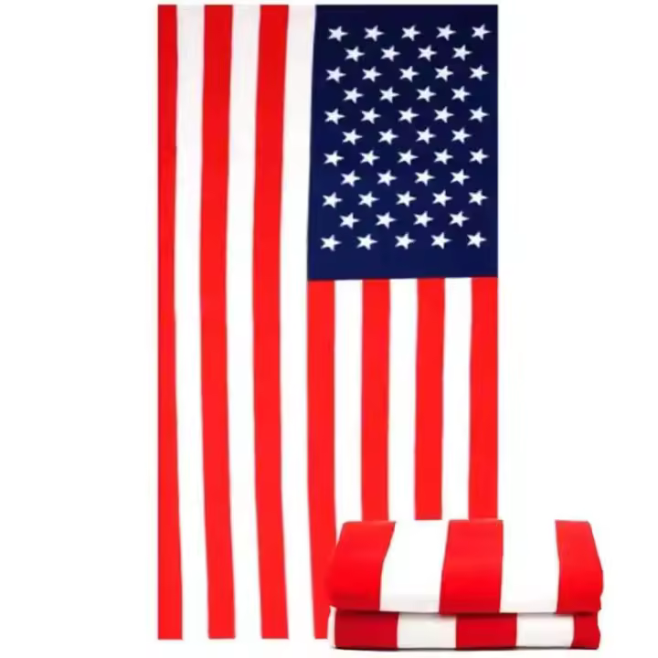 Toalla de playa de microfibra de secado rápido, bandera de Estados Unidos, 70x150cm, toallas de baño deportivas de viaje súper suaves y absorbentes para adultos - 1