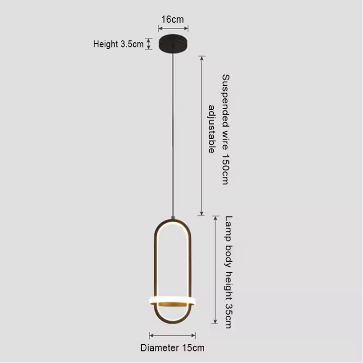 Luz Led colgante moderna para comedor, candelabro de mesita de noche negro/dorado, luces colgantes simples para Cocina - 1