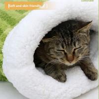 Precioso y cálido saco de dormir para gatos, cómodo túnel semicerrado, nido para gatos, tipo bolsillo grueso, cama para gatos de invierno, Otoño e Invierno - details 4