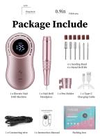 Máquina pulidora de uñas recargable, accesorios para lijadora de esmalte de uñas de Gel, herramienta profesional para manicura, 35000RPM - details 12