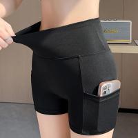 Pantalones cortos de Yoga, mallas para mujer, medio pantalones cortos de ciclismo con bolsillo, pantalones cortos deportivos de cintura alta para motorista, pantalones cortos de gimnasio para mujer, pantalones de Fitness con realce de cadera - details 7