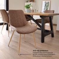 Juego de Sillas de Comedor ENA Latte Estilo Nórdico Vintage Asiento Acolchado, Respaldo Ergonómico, Diseño Elegante Color Beige Oscuro - details 4