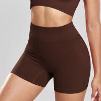 Pantalones cortos de yoga acanalados sin costuras para mujer, medias de motociclista de cintura alta, mallas deportivas ajustadas de entrenamiento elástico, ropa deportiva - details 14