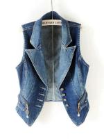 Chaleco Casual para Mujer TKNOLEGE Chaleco Denim Sin Mangas de Primavera y Otoño - details 0