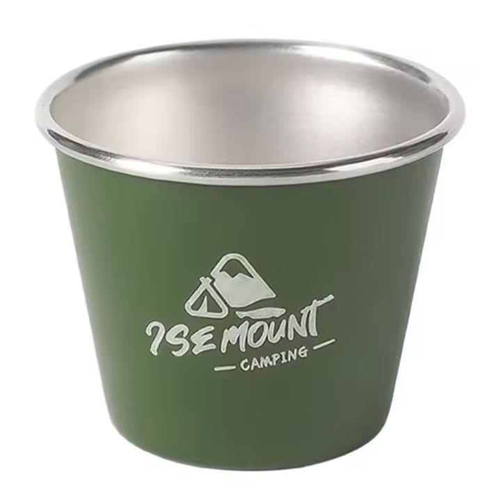 Mini taza de camping de acero inoxidable, 4-1 piezas, 50 ml, adecuada para VIE al aire libre, cerveza, vino, café, té, leche, bebidas, agua, - 1