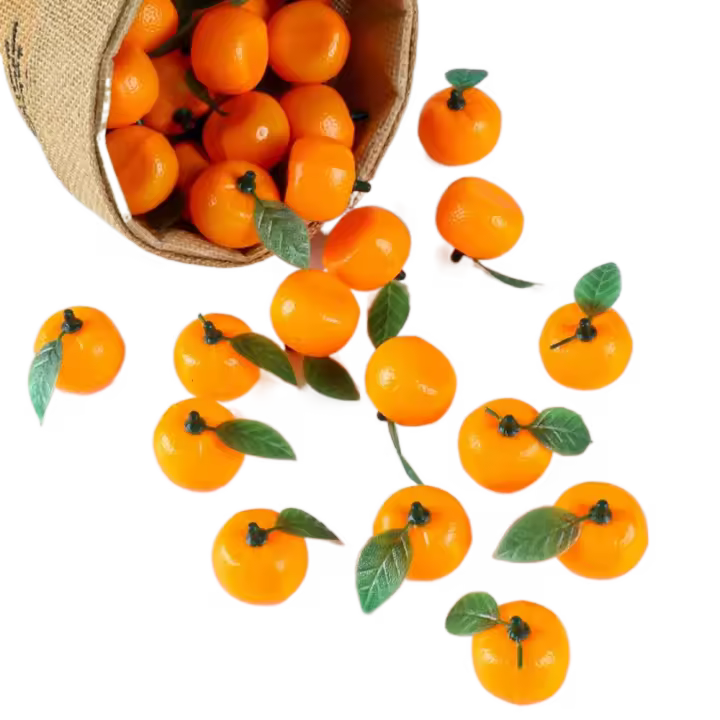 Mini modelo de comida de plástico Artificial, artesanías de naranja, frutas falsas realistas, simulación divertida, accesorio de fruta naranja para enseñanza, 10 Uds. - 1