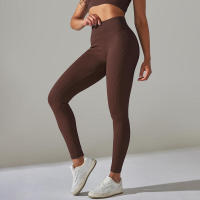 Pantalones deportivos de cintura alta sin costuras para yoga para mujer para hacer ejercicio y correr - details 27