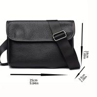 Bolso bandolera de cuero premium para hombre - Negro elegante, estilo casual para uso diario - details 0