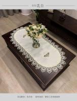 Mantel de té, mantel para mesa de comedor, forma ovalada, blanco, europeo, flor bordada de poliéster, decoración de sala de estar - details 12