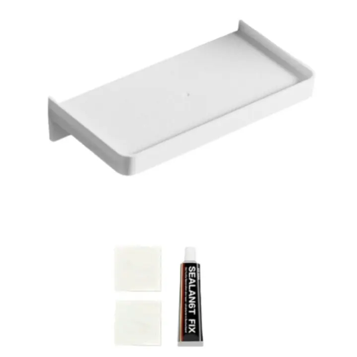 Estante para teléfono móvil, estante de baño montado en la pared, soporte multifunción para teléfono inodoro, bandeja de plástico, cesta de ducha para Baño - 1