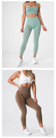 Leggings de contorno sin costuras moteado para mujer, mallas suaves de entrenamiento, trajes de Fitness, pantalones de Yoga, ropa de gimnasio de cintura alta, nuevo - details 5