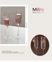 Botella de cristal decorada con mariposas rosas, taza elegante, botella para reuniones familiares, copa de vino para mujer, mesa de comedor, hervidor de agua - details 3