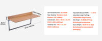 SucceBuy Mesa colgante para balcón, mesa con barandilla plegable de metal de 19 x 24 pulgadas, ajustable en 5 niveles para barandillas de 1 a 4,7 pulgadas, mesa de bar para exteriores para patio y terraza - details 4