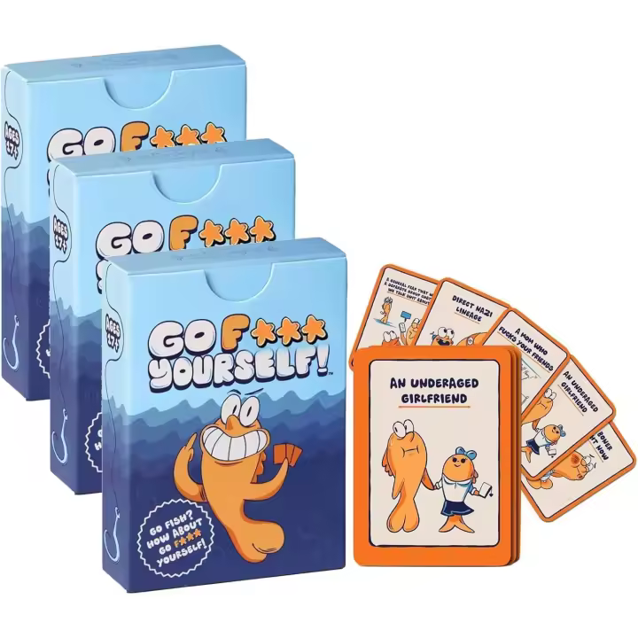 Juego de cartas Go Fish, ¡Ve y te f*ck a ti mismo! Juego de cartas de peces 2025, el juego Go para adultos que siempre has querido, divertidos juegos de cartas para fiestas de adultos (3 piezas) - 1