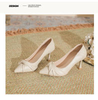 Temperamento tacones delgados tacones altos de las mujeres 2025 nueva falda desnuda hada suave cuero suave hermosa dama de honor zapatos. - details 23