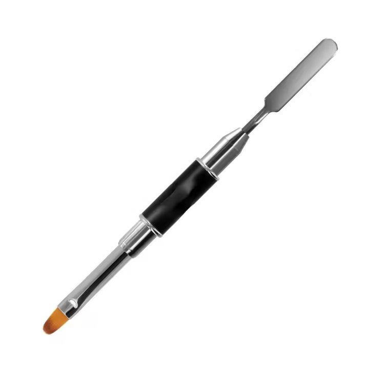 Scttomon Herramienta de Doble Punta para Gel de Polímero Pincel y Espátaula 2 en 1 para Arte de Uñas UV/LED Extensiones y Puntas de Uñas - 1