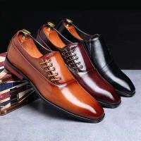 2021 zapatos casuales de cuero de grano completo de oficina de lujo con diseño antideslizante de piel de vaca para hombre - details 0