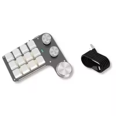Programación Ro Teclado personalizado 12 3 perillas RGB 18 caracteres Una tecla Contraseña Copiar Pegar Nical Hotswap Teclado - 1