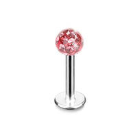 Pendiente de acero quirúrgico de 2 piezas para labio, Piercing Labret de circón para labio, cartílago de la oreja, Tragus Helix, joyería encantadora de moda - details 7