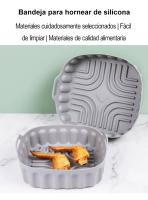 Moldes freidora de aire, bandeja para hornear cuadrada plegable,bandeja de silicona - details 0