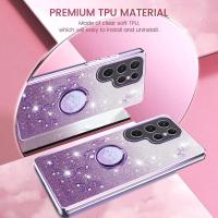 Funda de silicona transparente con purpurina para Samsung Galaxy S25 Ultra con soporte de anillo - details 9