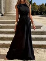 Vestido cruzado de talla grande para mujer, vestido de cuello redondo, cintura, viaje, ocio, moda, Europa y América, 2024 - details 0