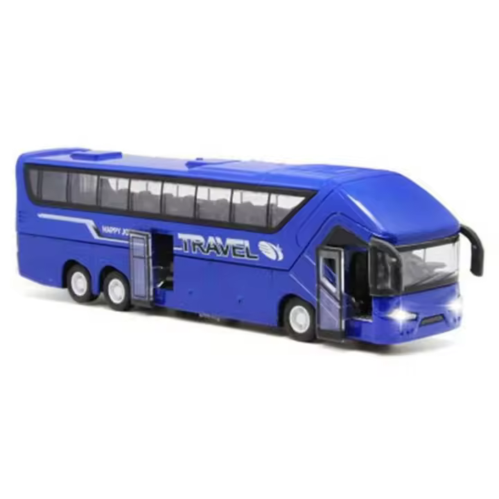 para operar intermitente con música puerta abierta vehículos de juguete conjunto de vehículos autobús de dos pisos modelo de autobús coche de juguete autobús de juguete autobús de larga distancia - 1