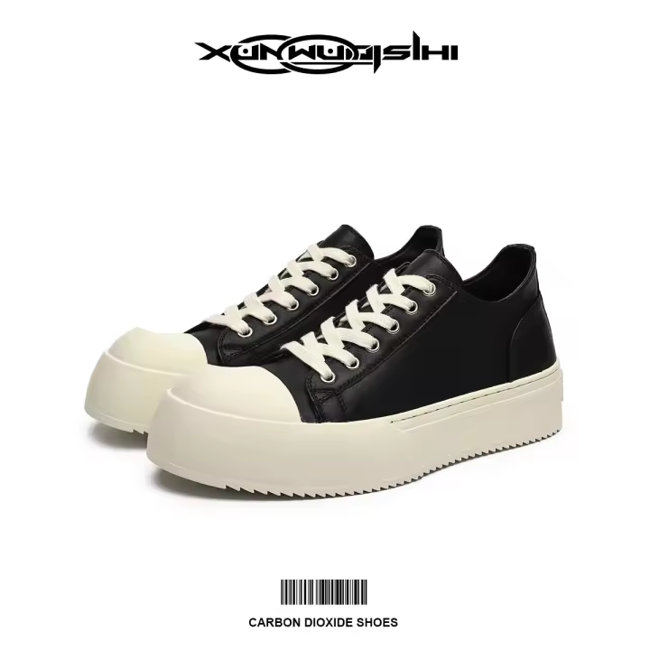 Nuevos zapatos casuales diarios de terciopelo negro con suela gruesa y realce - 1
