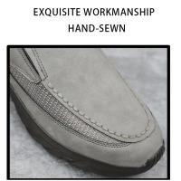 Zapatos informales de cuero para hombre, mocasines transpirables, zapatillas de deporte para hombre, calzado plano de cuero cómodo, zapatillas de deporte para hombre 2024 - details 5