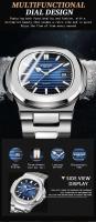 Reloj de Lujo Clásico Retro para Hombres Automático, Correa de Cuero, Reloj de Cuarzo a la Moda, Resistente al Agua, Luminoso - details 12