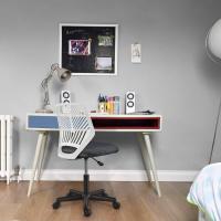Silla Escritorio de Oficina Ergonómica Silla Giratoria Altura Ajustable sin Reposabrazos Asiento Malla Rosa - details 19