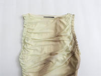 - Tul fruncido para mujer, malla larga con volantes, sin mangas, elegante, para fiesta, verano, 2025 - details 2