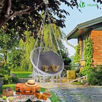Silla Colgante Exterior con Flecos, Hamaca con Conjines y Kit de Suspensión, Ø80cm Silla Columpio para Interior y Exterior, Beiges - details 30