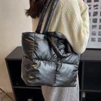 Bolso de mano de algodón acolchado para mujer, bolso de hombro de gran capacidad, de moda, de diseñador, - details 9