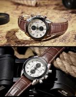 Reloj de Lujo para Hombres Automático, Correa de Cuero, Resistente al Agua, Luminoso, Calendario, Reloj de Cuarzo de Moda - details 6